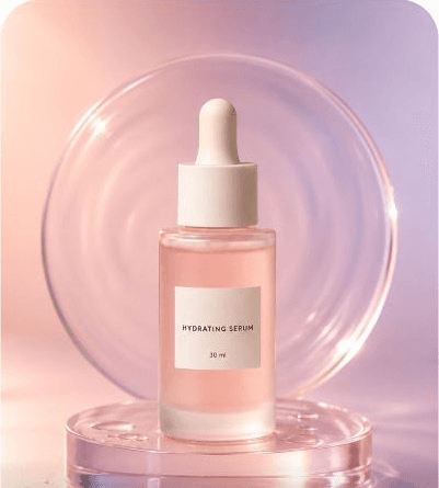 Pink hydrating serum bottle ready to import into Adsnapr